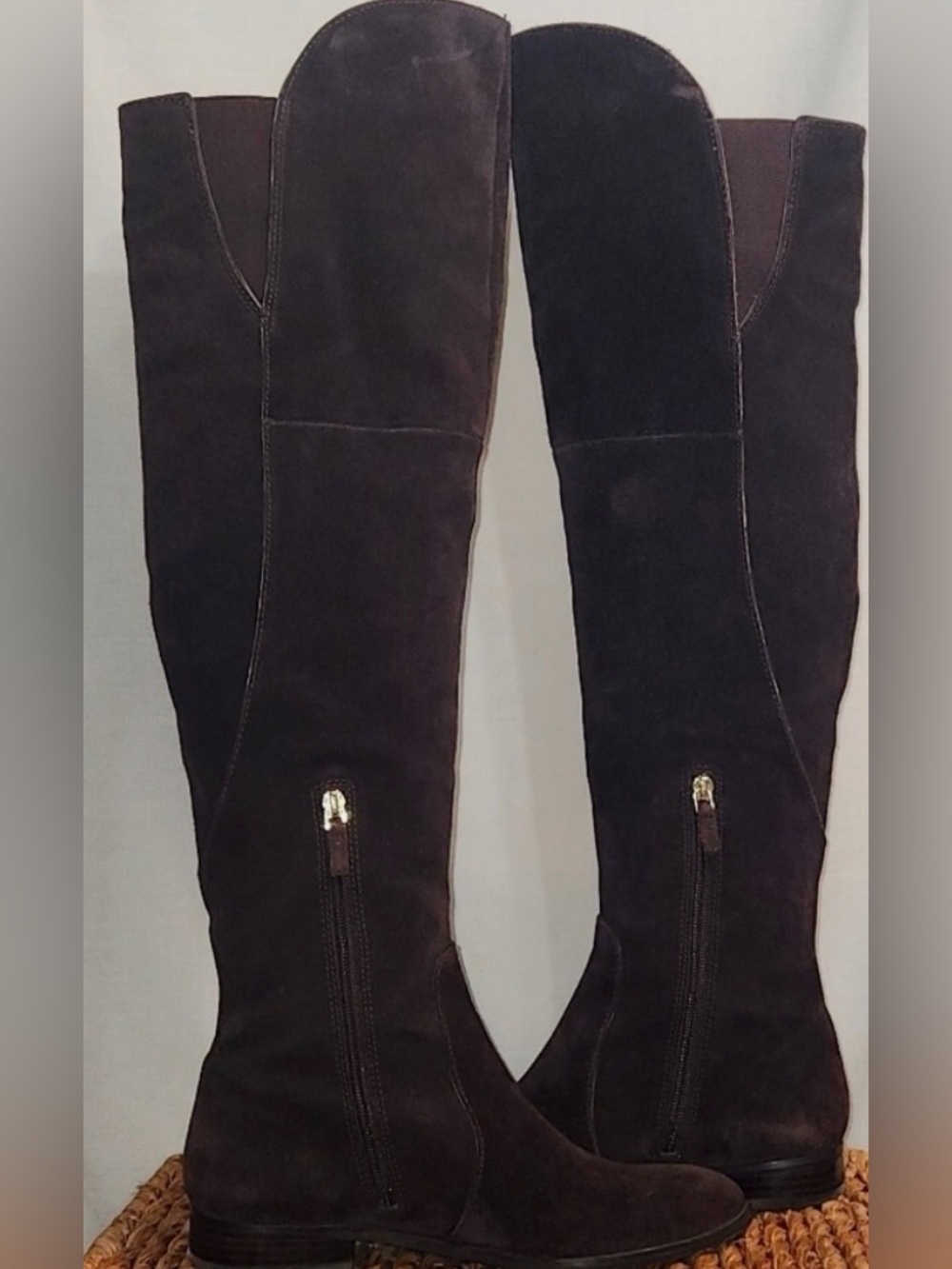 Franco Sarto Tall Dark Brown Suede over the knee Boots